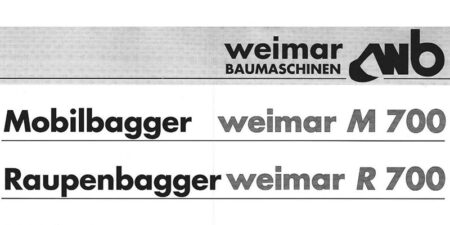 Mobilbagger weimar M700 - Raupenbagger weimar R700 - 6 Seiten - Prospekt 1993