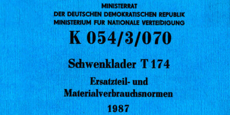 1987 - T174 - VEB Weimar-Werk - Schwenklader T174 Ersatzteil- und Materialverbrauchsnormen