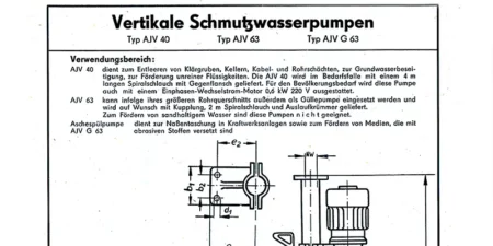 Vertikale Schmutzwasserpumpen AJV-40 - AJV-63 - AJV-G-63